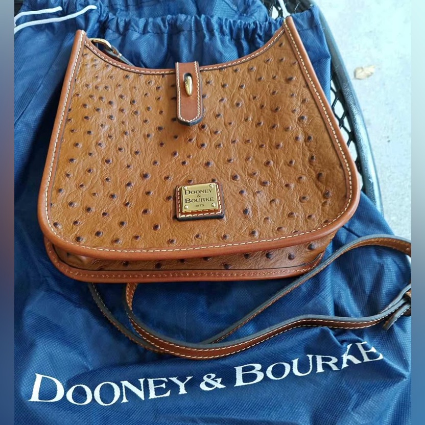 Rare Dooney & Bourke Ostrich Leather Crossbody Bag